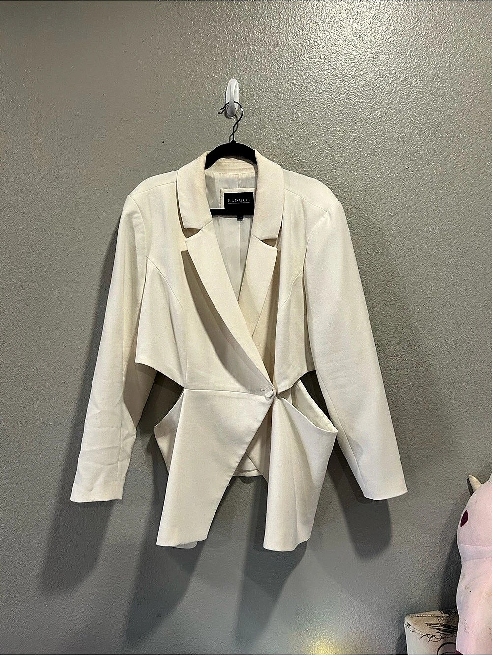 ELOQUII Tailored Cutout Blazer White Size 20
